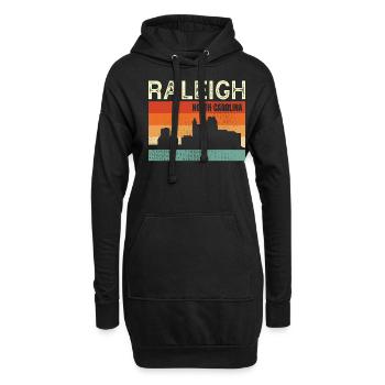 Raleigh North Carolina - Hoodie-Kleid - Schwarz - Vorne