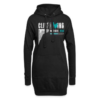 Mode on - lustiges Klippenspringen - Hoodie-Kleid - Schwarz - Vorne