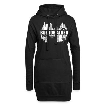 Buenos Aires Argentinien Skyline - Hoodie-Kleid - Schwarz - Vorne