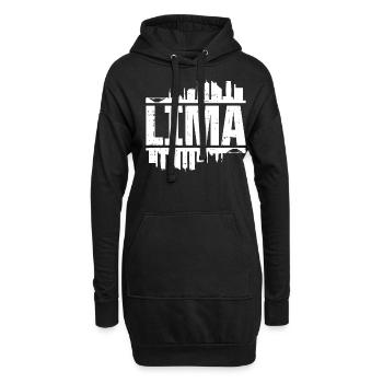 Lima Pérou Skyline - Sweat-shirt à capuche long Femme - noir - Devant