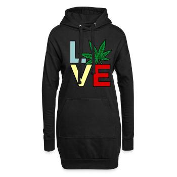 Cannabis - Sweat-shirt à capuche long Femme - noir - Devant