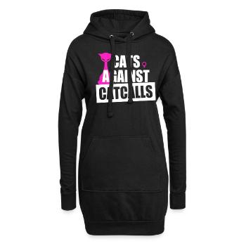 Chats contre Catcalls Chats Catcalling Féministe - Sweat-shirt à capuche long Femme - noir - Devant