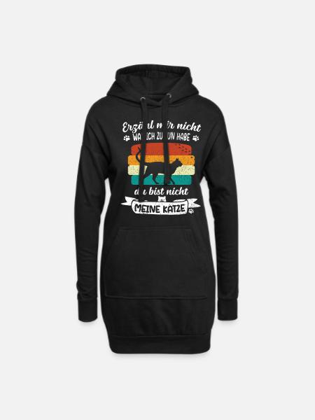 Katzen Sprüche - Katze Kätzchen Katzenliebhaberin - Hoodie-Kleid - Schwarz