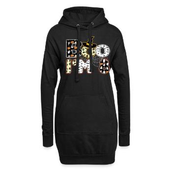 Halloween Pattern Spider Creatures Birth Age 8 - Hoodie Dress - black - Front
