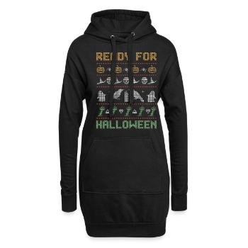 Stitch Pattern Horror Creatures Prêt Halloween - Sweat-shirt à capuche long Femme - noir - Devant