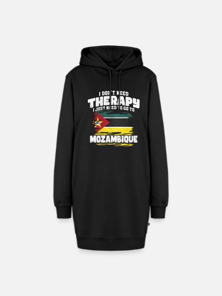 Mosambik - Hoodie-Kleid - Schwarz