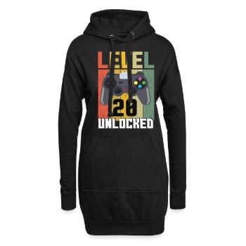 Vintage Gamer Video Game Lover Age 20 Unlocked - Hoodie-Kleid - Schwarz - Vorne