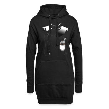 Drôle de costume de chef cuisinier pour Halloween - Sweat-shirt à capuche long Femme - noir - Devant