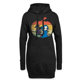 Vintage Witch Skeleton Horror Scary Halloween - Hoodie-Kleid - Schwarz - Vorne