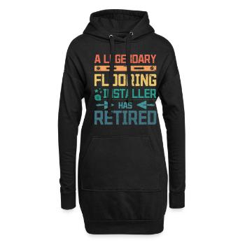 A legendary flooring installer has retired - Hoodie-Kleid - Schwarz - Vorne
