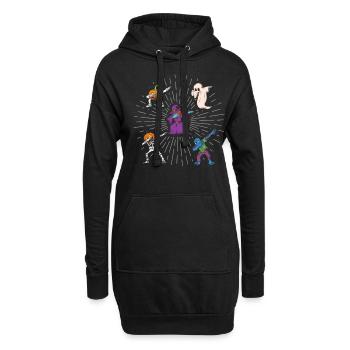 Dabbing Zombie Pumpkin Horror Scary Halloween - Hoodie-Kleid - Schwarz - Vorne