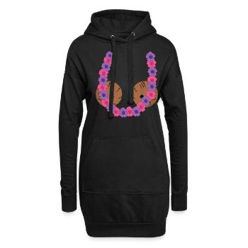 Funny Hawaiian Costume For Halloween - Hoodie-Kleid - Schwarz - Vorne