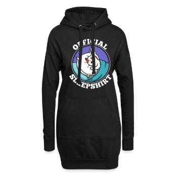 Chemise de sommeil officielle chat - Sweat-shirt à capuche long Femme - noir - Devant