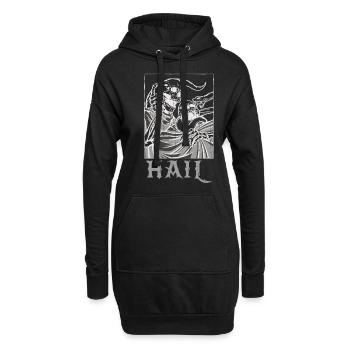 Squelette Os Tarot Carte Occulte Grêle Gothique - Sweat-shirt à capuche long Femme - noir - Devant