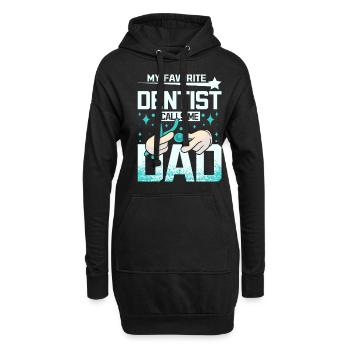 Mon dentiste préféré m’appelle papa - Sweat-shirt à capuche long Femme - noir - Devant