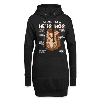 Anatomie d’un hérisson amusant - Sweat-shirt à capuche long Femme - noir - Devant