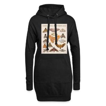 Catalogue La teigne sarcastique des papillons - Sweat-shirt à capuche long Femme - noir - Devant