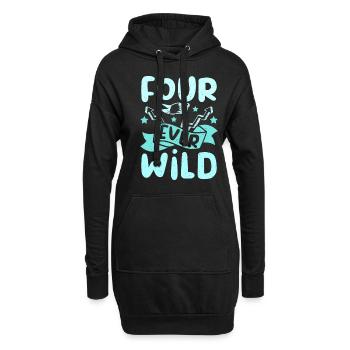 4ème anniversaire quatre fois sauvage - Sweat-shirt à capuche long Femme - noir - Devant