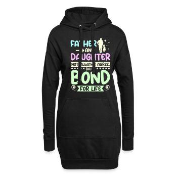 Father and daughter a bond for life - Hoodie-Kleid - Schwarz - Vorne