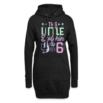 6 years this little dolphin is 6th birthday - Hoodie-Kleid - Schwarz - Vorne