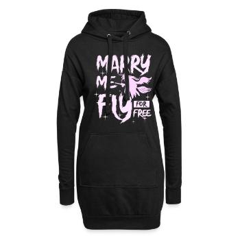 Marry me fly for free witch halloween - Hoodie-Kleid - Schwarz - Vorne