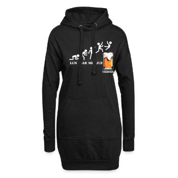 Arbeit Montag Woche und Freitag Bier - Hoodie-Kleid - Schwarz - Vorne