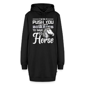 I push you in front of zombies to save my horse - Hoodie-Kleid - Schwarz - Vorne
