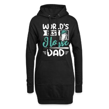 Le meilleur papa cheval du monde - Sweat-shirt à capuche long Femme - noir - Devant