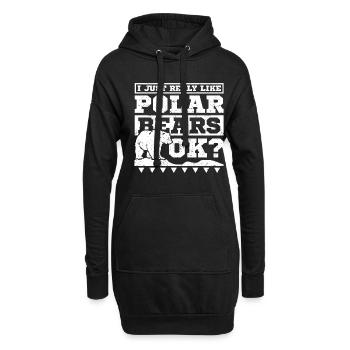 I just realy like polar bears ok? - Hoodie-Kleid - Schwarz - Vorne