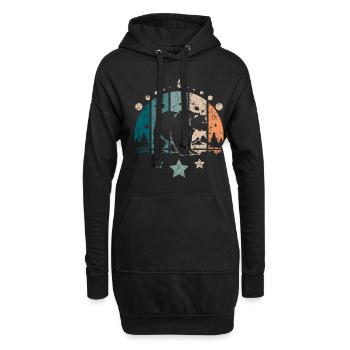 Retro Vintage Forest Polar Bear - Hoodie-Kleid - Schwarz - Vorne