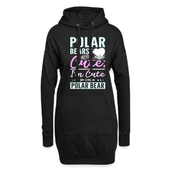 Polar bears are cute I'm cute so I'm a polar bear - Hoodie-Kleid - Schwarz - Vorne