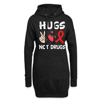 Peace Ribbon Week Awareness In October Kind Hugs - Hoodie-Kleid - Schwarz - Vorne