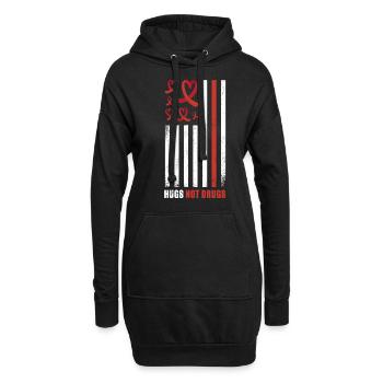 Red Flag Ribbon Heart Week In October Kind Hug Red - Hoodie-Kleid - Schwarz - Vorne