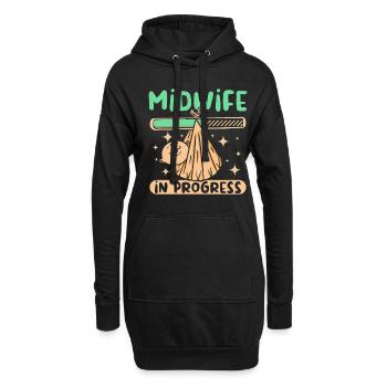 Midwife in progress - Hoodie-Kleid - Schwarz - Vorne