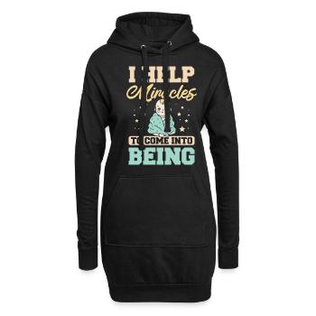 J’aide les miracles à voir le jour - Sweat-shirt à capuche long Femme - noir - Devant
