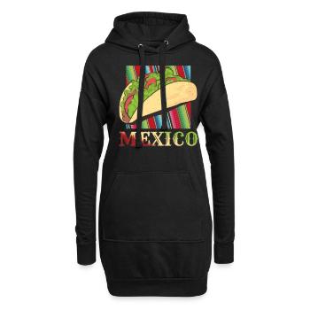 Retro Vintage Mexican Food Mexico Taco - Hoodie-Kleid - Schwarz - Vorne