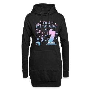 Diese Meerjungfrau ist 7 - Hoodie-Kleid - Schwarz - Vorne