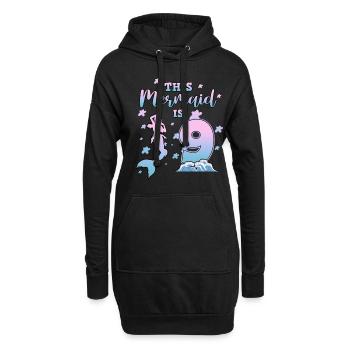 Diese Meerjungfrau ist 9 - Hoodie-Kleid - Schwarz - Vorne