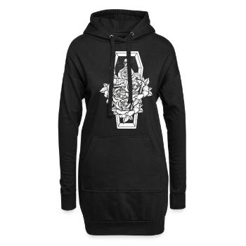 Floral Flower Skeleton Occult Gothic Halloween - Hoodie-Kleid - Schwarz - Vorne