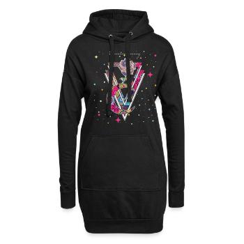 Occult Vintage Rose Moon Gothic Halloween - Hoodie-Kleid - Schwarz - Vorne