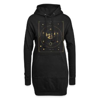 Occult Vintage Tarot Moon Geometry Halloween - Hoodie-Kleid - Schwarz - Vorne