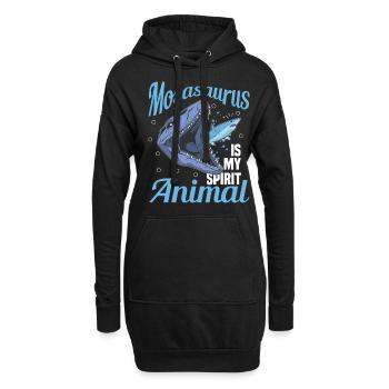 Biologiste marin Mosasaurus Temps Dinosaure - Sweat-shirt à capuche long Femme - noir - Devant