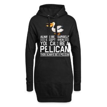 Pelikan Pelikane Vögel Wasservogel - Hoodie-Kleid - Schwarz - Vorne