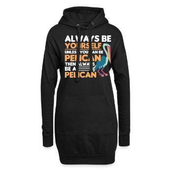 Pelikan Pelikane Vögel Wasservogel - Hoodie-Kleid - Schwarz - Vorne