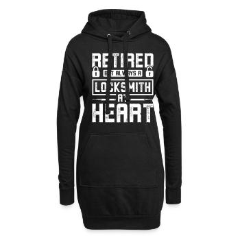 Retired but always a locksmith at heart - Hoodie Dress - black - Front