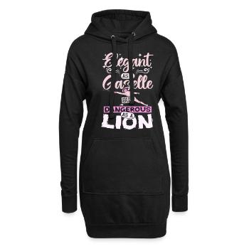 Élégant comme une gazelle dangereuse comme une clôture de lion - Sweat-shirt à capuche long Femme - noir - Devant