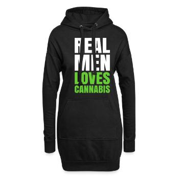 Les hommes aiment le cannabis - Sweat-shirt à capuche long Femme - noir - Devant