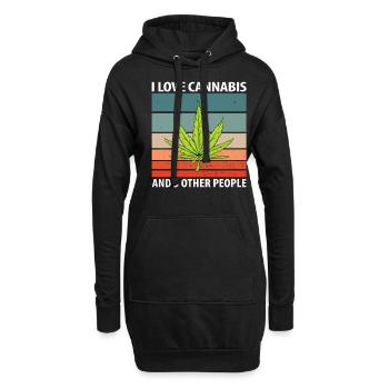 Cher chanvre - Sweat-shirt à capuche long Femme - noir - Devant