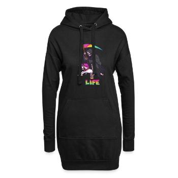 Licorne Sensemann Rosa Bunt tod sarkasmus - Sweat-shirt à capuche long Femme - noir - Devant