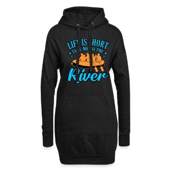 River rafting leben - Hoodie-Kleid - Schwarz - Vorne